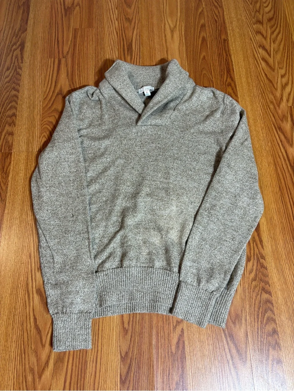 GAP Men's V-Neck Shawl Sweater - Taupe Heather